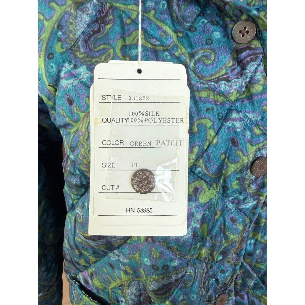 Clio Reversible Silk Quilted Jacket WD·NY Silk Tiered Skirt Set Green‎ PL 6